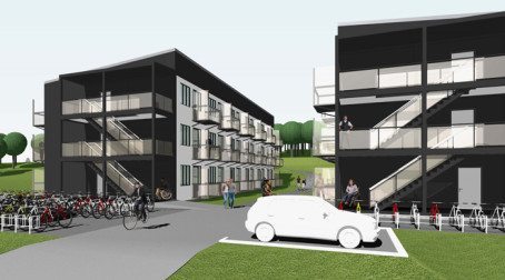 54 studentlägenheter vid Väsby station i modulform