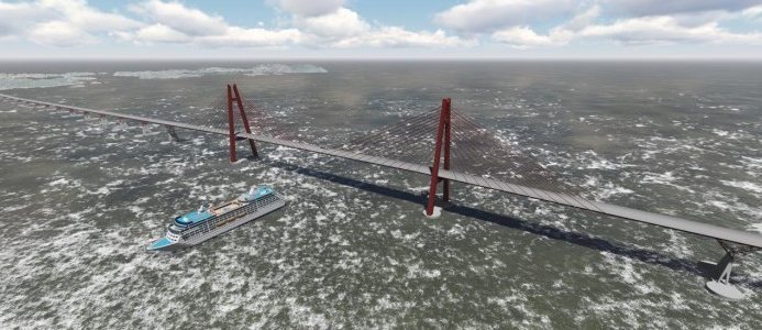 flytbro u00f6ver Bju00f8rnafjorden i Norge
