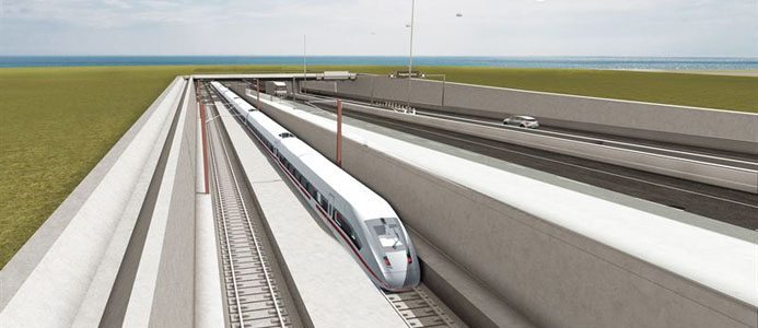 Illustration på en del av den nya tunneln mellan rödby och puttgarden. Fotograf: Femern A/S