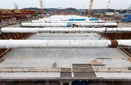 Sjösättning av Marieholmstunnelns första del