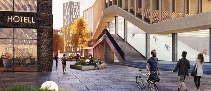 Järfälla idrottsstad. Illustration: Okidoki arkitekter