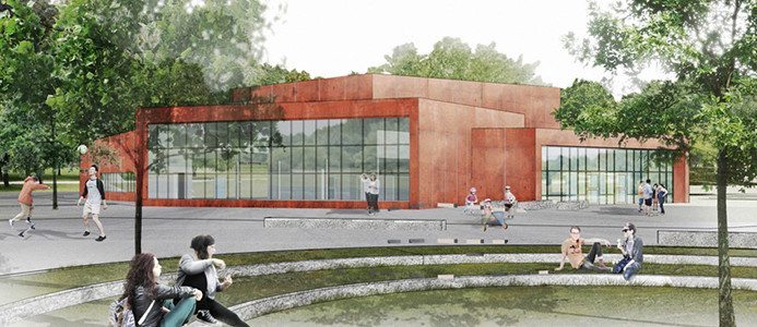 Kämpetorp entretorget mot Älvsjövägen.