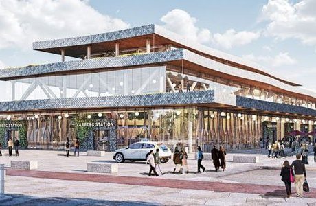 Två arkitektförslag för ny station i Varberg