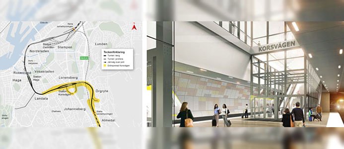 Västlänken är en cirka 8 km lång pendel- och regiontågförbindelse varav drygt 6 km i tunnel, under centrala Göteborg. Bild: Trafikverket