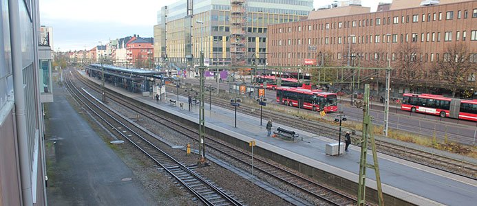 När järnvägen genom Sundbyberg byggts ut kommer tågen gå i tunnel genom stadskärnan. Foto: Trafikverket.