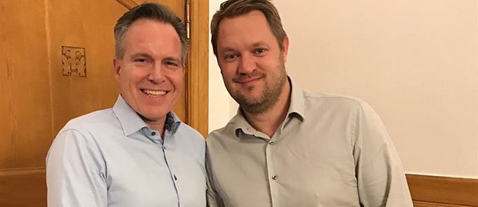 Peter Johansson, Koncernchef Sandbäckens och André Roos, Koncernchef Rörproduktion. Foto: Sandbäckens.