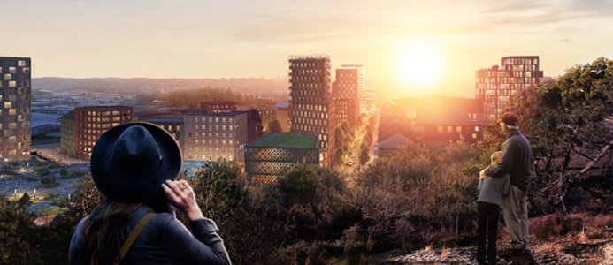 Illustration över nya bostäder i Göteborg