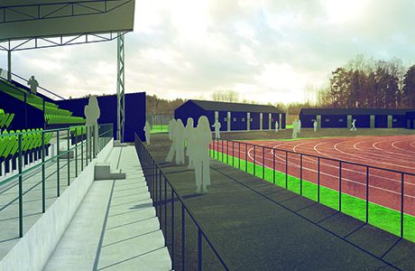 Första spadtaget för ny friidrottsarena