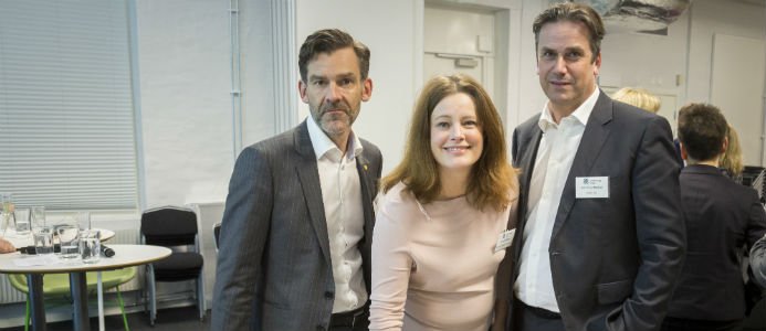 Från vänster Fredrik Hörstedt (Chalmers), Maria Strömberg (Business Region Göteborg) och John Rune Nielsen (RISE).