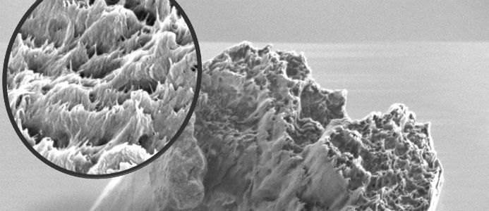 En nanotråd i kraftig förstoring. Bildkälla: KTH