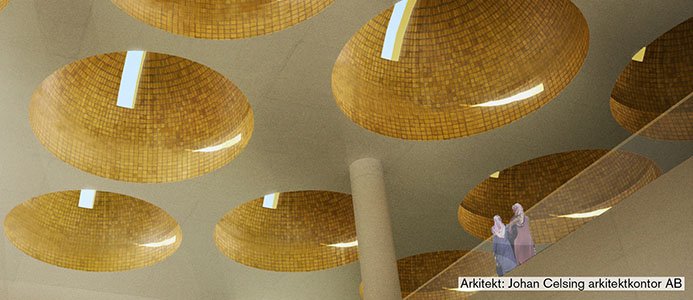 Utformningsförslag för moskén av Arkitekt Johan Celsing.