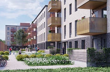 Nytt bygge i ung stadsdel i Skåne