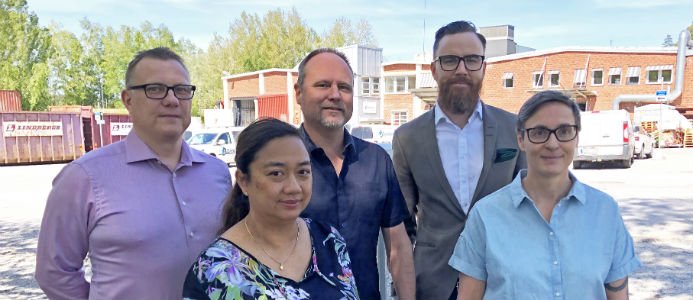 David Lindahl, Sofia Carlsén, Magnus Ekman, Daniel Eriksson och Susanne Hansson på Instamate. Foto: Instalco