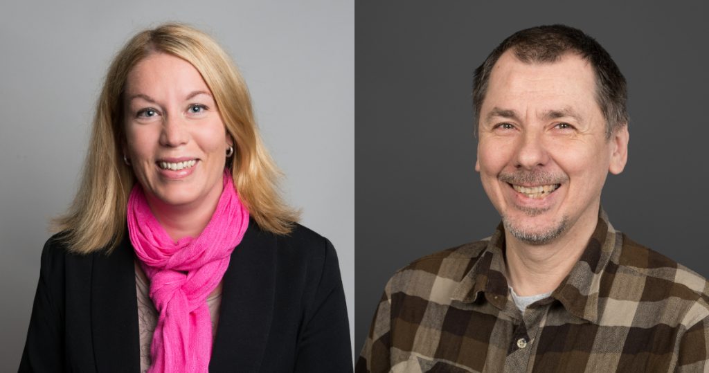 Jenny Åkerberg Tattaranno, projektledare, och Peter Silverhjärta, sakkunnig inom EBR. Bilder: Energiföretagen