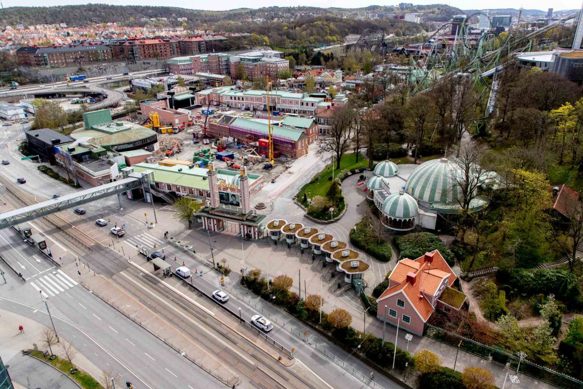 Bakom Liseberg syns bygget till Västlänken. Foto: Adam Ihse / TT