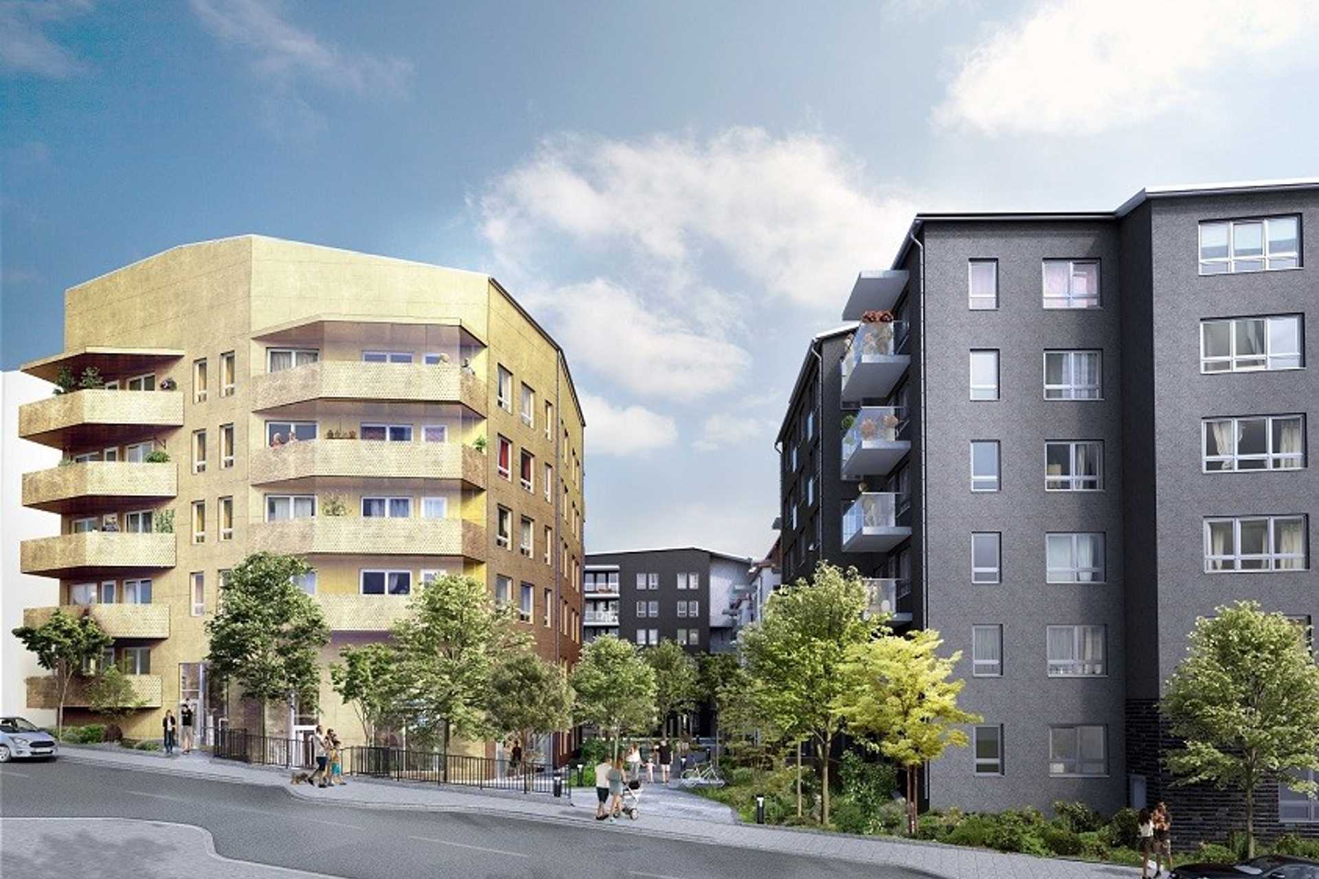 Variation i Vaktstugan – kombinerar tegel, puts och plåt