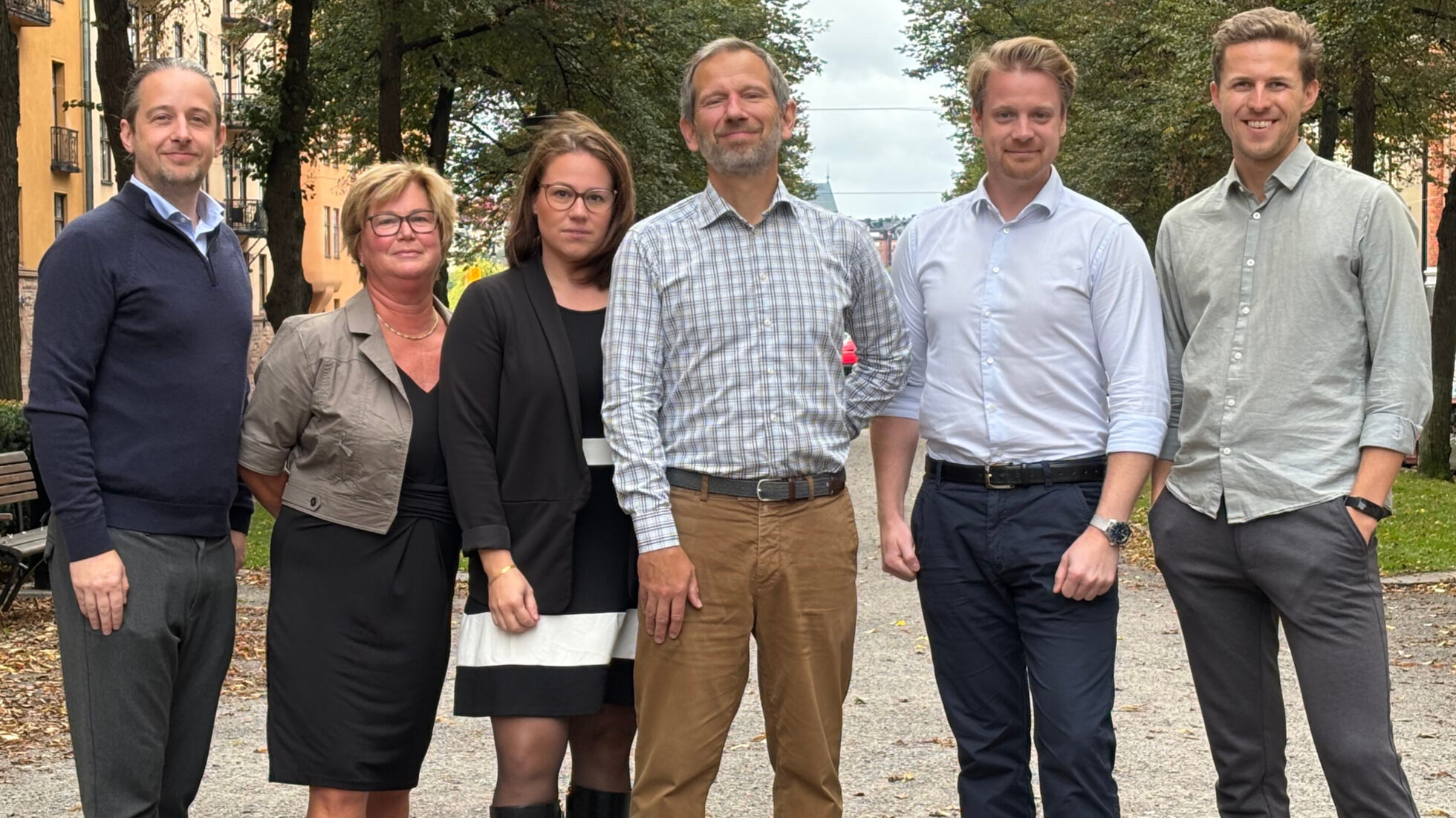 Avimas ledningsgrupp. Från vänster: Peter Ilis, Anna-Lena Falk, Erica Andersson, David Björk, William Wictor, Max Bromée