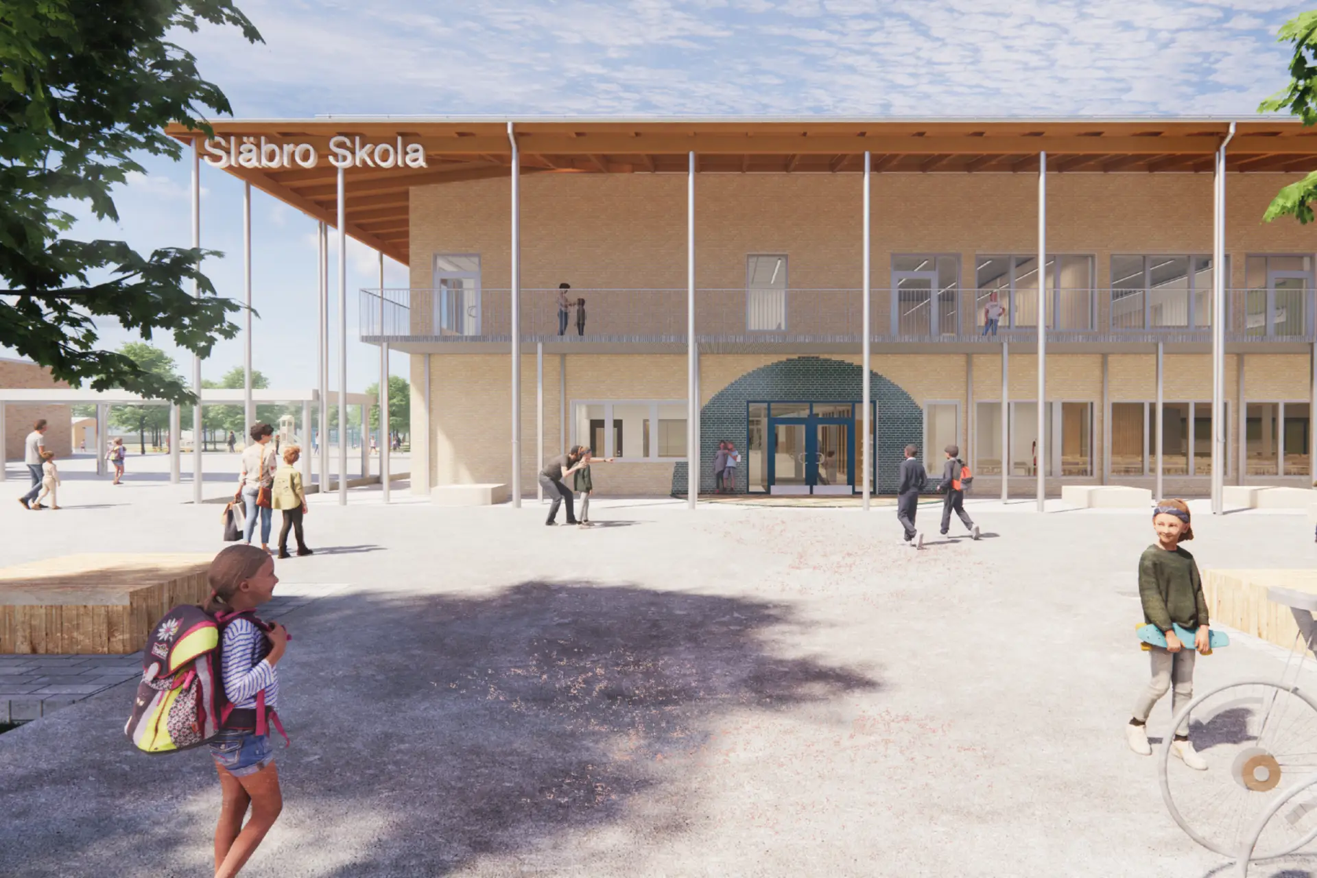 Första skolan som byggs enligt kommunens nya koncept