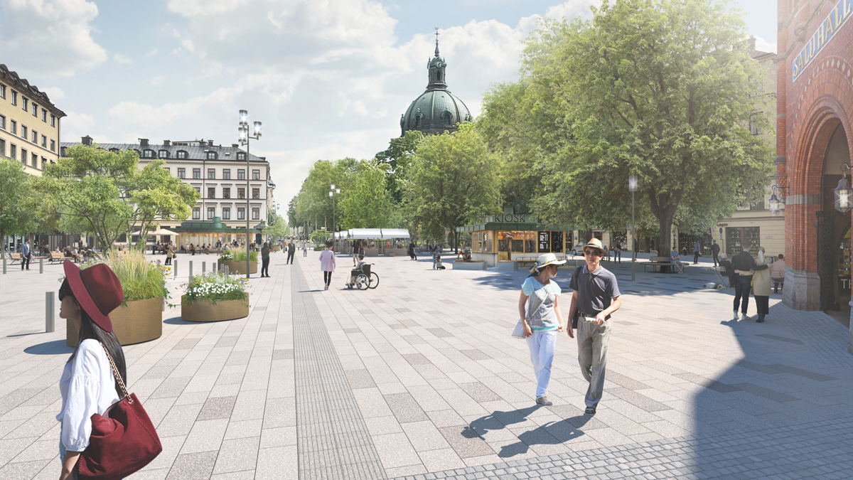 Efter år av byggprojekt – nu rustas Östermalmstorg upp permanent
