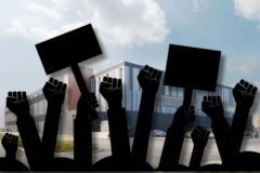 Protester mot byggföretaget – vill stoppa jätten