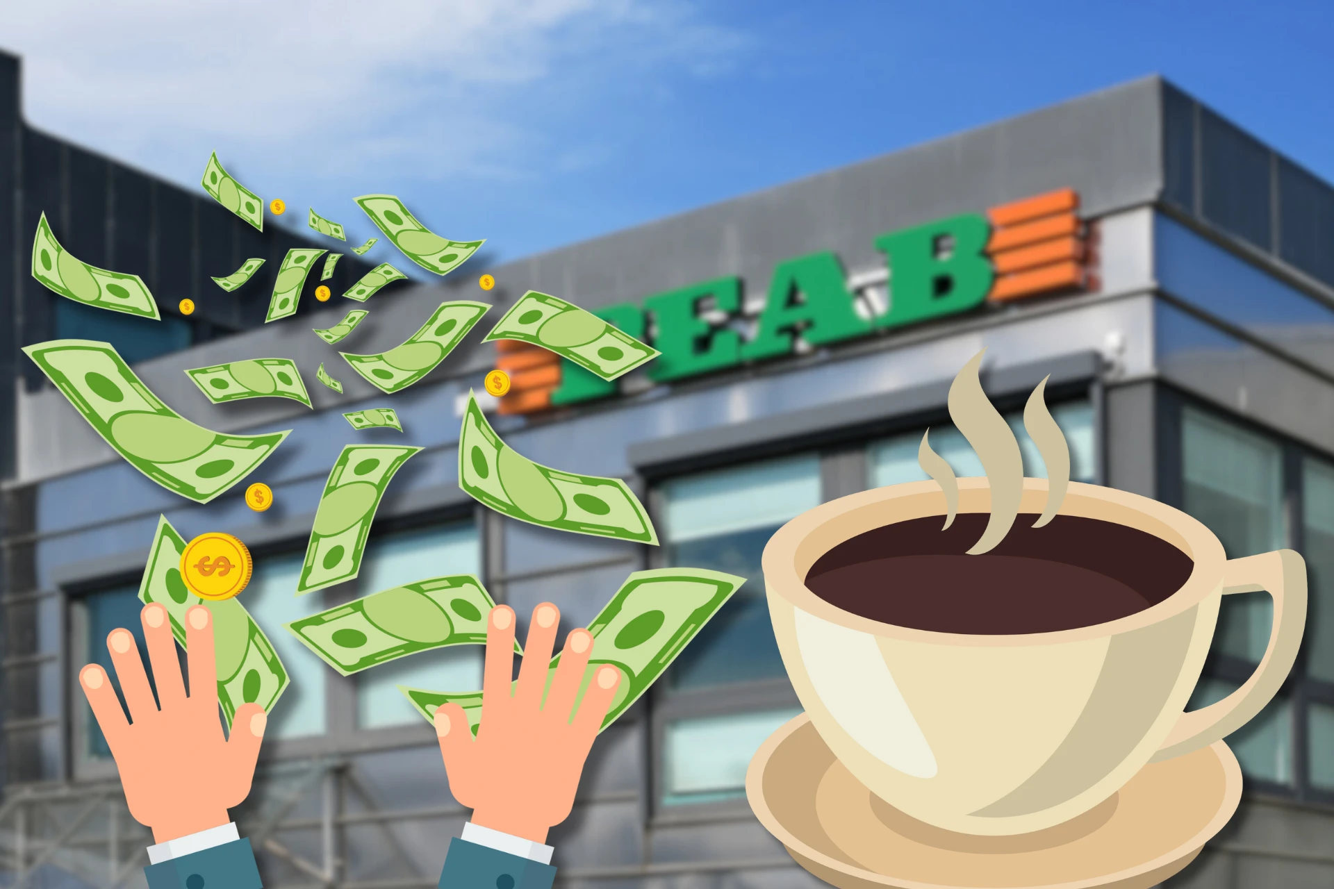 Peabs pengar kom fel – kafé satte sprätt på dem