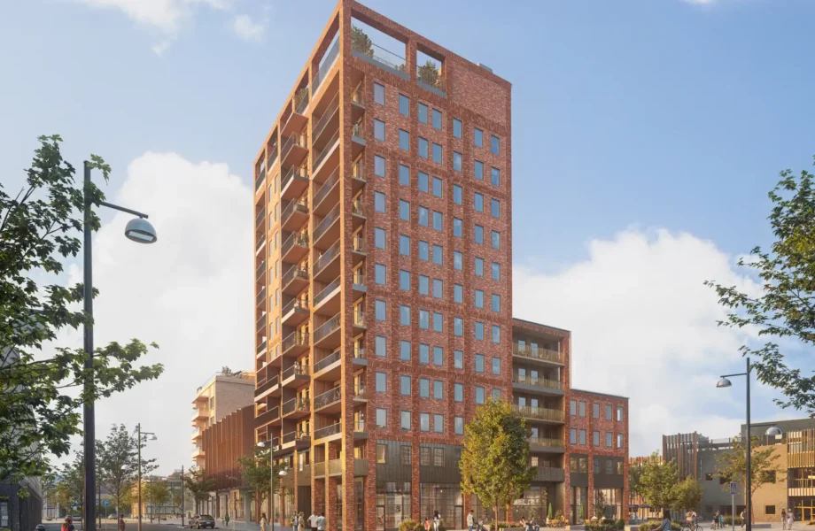 Inga stora komplex i nya stadsdelen