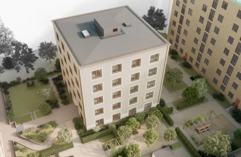 De bygger nya lägenheter på innergård i Stockholm