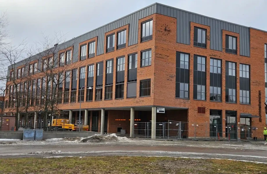 Taket har rasat på nybygget